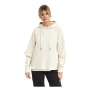 Beige oversized hoodie met reliëflogo Jean Paul Gaultier , Beige , Dam...