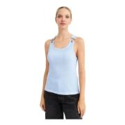 Blauwe denim top met metalen gespen Jean Paul Gaultier , Blue , Dames