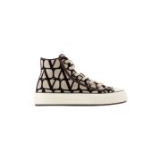 Leather sneakers Valentino Garavani , Black , Dames