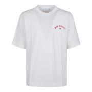 Wit Crew Neck Logo Print T-Shirt Off White , White , Heren