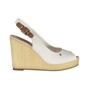 Witte Sleehak Espadrilles met Borduurwerk Tommy Hilfiger , White , Dam...