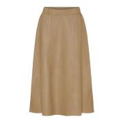 A-Lijn Leren Rok Latte Btfcph , Beige , Dames