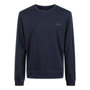 Blauwe Katoenen Crewneck Sweater Woolrich , Blue , Heren