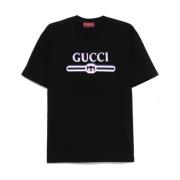 Zwarte T-shirts en Polos Gucci , Black , Dames