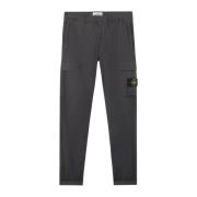 Cargo Broek in Stretch Katoen Tela Stone Island , Black , Heren