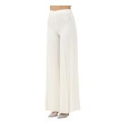 Elegante Witte Wijde Pijp Broek Simona Corsellini , White , Dames