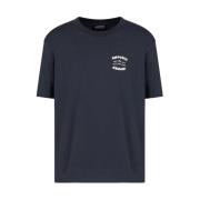 Korte Mouw Jersey T-shirt Emporio Armani , Blue , Heren