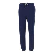 Blauwe Katoenen Jogger met Rood Logo Polo Ralph Lauren , Blue , Dames