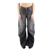 Zwarte Katoenen Jeans A00515 Acne Studios , Black , Dames