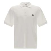 Katoenen poloshirt met geborduurd logo Herno , White , Heren