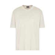 Moderne Logo Korte Mouw T-Shirt Emporio Armani , Beige , Heren