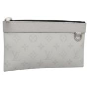 Pre-owned Leather clutches Louis Vuitton Vintage , Gray , Dames