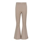 Flared broek met hoge taille en voorste naden Gestuz , Beige , Dames