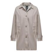 Ongevoerde Gabardine Trenchcoat BomBoogie , Gray , Dames