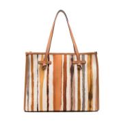 Beige Tote Tas met Afneembare Pouch Gianni Chiarini , Multicolor , Dam...