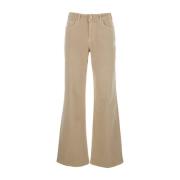 Beige Palazzo Jeans met Logo Patch Adriano Goldschmied , Beige , Dames