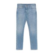 Heldere Blauwe Jeans met Klassieke Stijl Emporio Armani , Blue , Heren