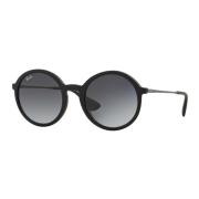 Ronde Zonnebril Mat Zwart/Grijs Verduisterd Ray-Ban , Black , Unisex