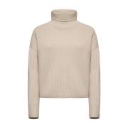 Beige Cashmere Turtleneck Sweater Aw24 Max Mara Studio , Beige , Dames