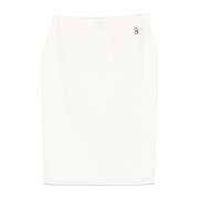 Witte Gebreide Rok Goud Logo Blugirl , White , Dames