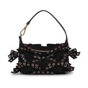 Butterfly Denim Tote Bag in Zwart Ganni , Black , Dames