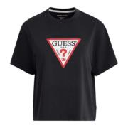 Biologisch Katoenen Boxy T-shirt Guess , Black , Dames