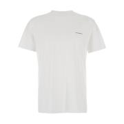 Wit Logo T-shirt Katoenmix Man Emporio Armani , White , Heren