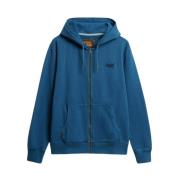 Ritssluiting Hoodies voor Mannen en Vrouwen Superdry , Blue , Heren