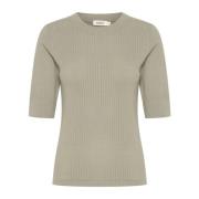 Schaduw Tee Top met halve mouwen Soaked in Luxury , Beige , Dames