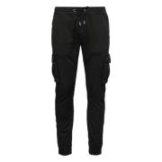 Katoenen Twill Joggerbroek Alpha Industries , Black , Heren