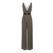 Georgette Jumpsuit met Diamantprint Elisabetta Franchi , Multicolor , ...