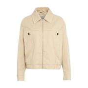 Beige Bomberjack met Ritssluiting Closed , Beige , Dames