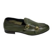 Groene leren dubbele gesp loafers Marechiaro 1962 , Green , Heren