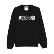 Zwarte Katoenen Hoodie Regular Fit Moschino , Black , Heren