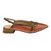 Raffia Ballerina Lage Polyester Schoenen Status , Orange , Dames