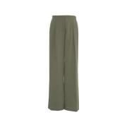 Groene Linnen Blend Wijde Pijp Broek 8PM , Green , Dames