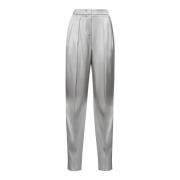 Zijden grijze broek met hoge taille Giorgio Armani , Gray , Dames