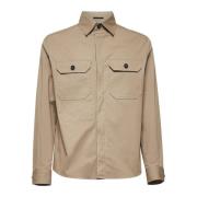 Klassieke Beige Katoenen Overhemd Ermenegildo Zegna , Beige , Heren