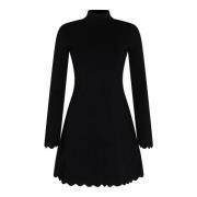 Zwarte Gebreide A-Lijn Jurk Twinset , Black , Dames