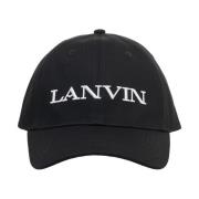 Zwarte Baseballpet met Logo Lanvin , Black , Heren