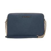 Blauwe Leren Schoudertas Jet Set Michael Kors , Blue , Dames