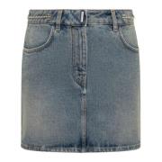 Denim Mini Rok met Metalen Details Givenchy , Blue , Dames