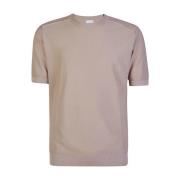 Katoenen Crewneck Raglan T-shirt Eleventy , Brown , Heren