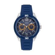 Blauw Roestvrij Stalen Horloge W0967G2 Guess , Blue , Heren