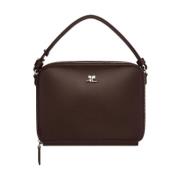 Bruin Leren Kettinghandtas Courrèges , Brown , Dames