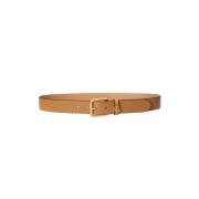 Logo Keeper-Belt-Medium 100% Koeleer Ralph Lauren , Brown , Dames
