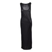 Lange jurk in viscose-elastaanmix Pinko , Black , Dames