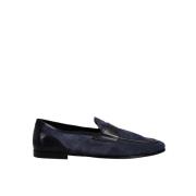 Blauwe Suède Mocassin Instappers Dolce & Gabbana , Blue , Heren