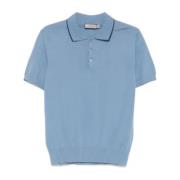 Lichtblauw poloshirt met korte mouwen Canali , Blue , Heren