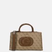 Guess Eco Mietta SML society satchel handtas latte logo/brown